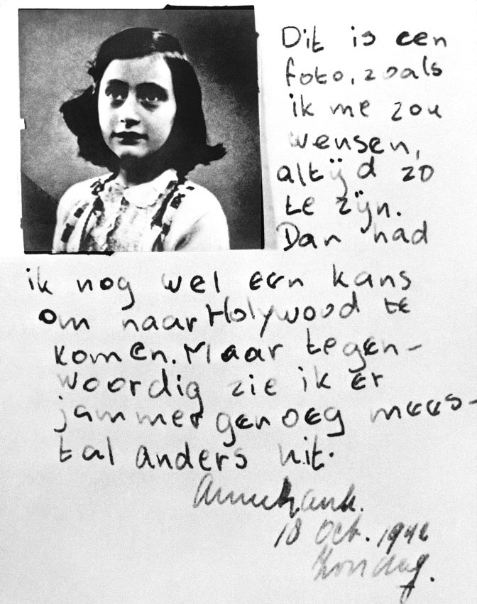 Een fragment uit het dagboek van Anne Frank. Foto ANP